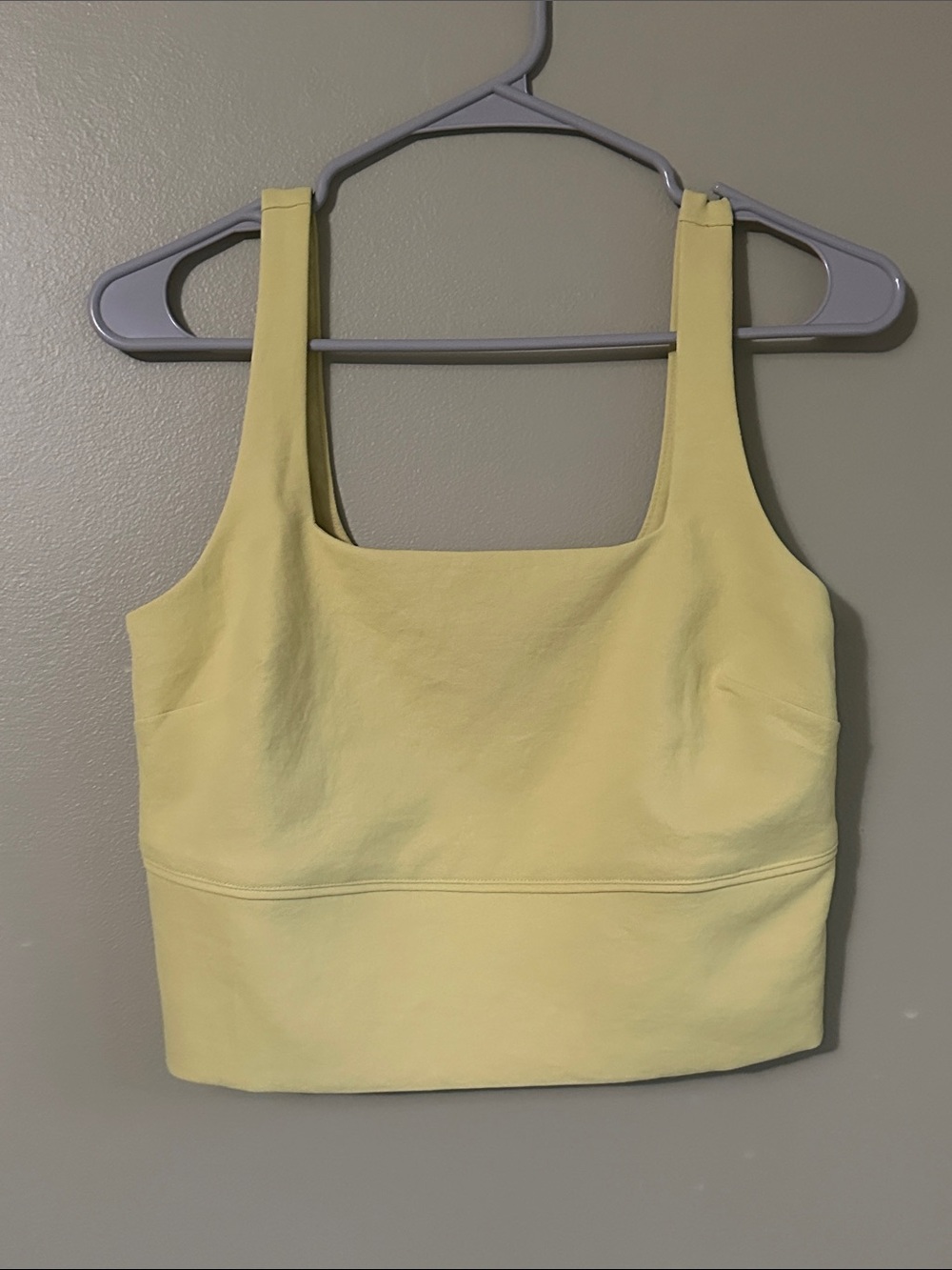 RHONE Pale Yellow Square-Neck Crop Tank